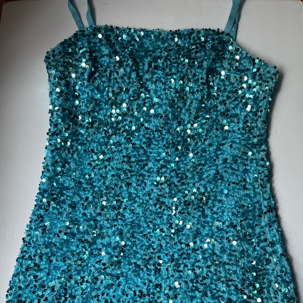 Sparkling Teal Sequin Dress